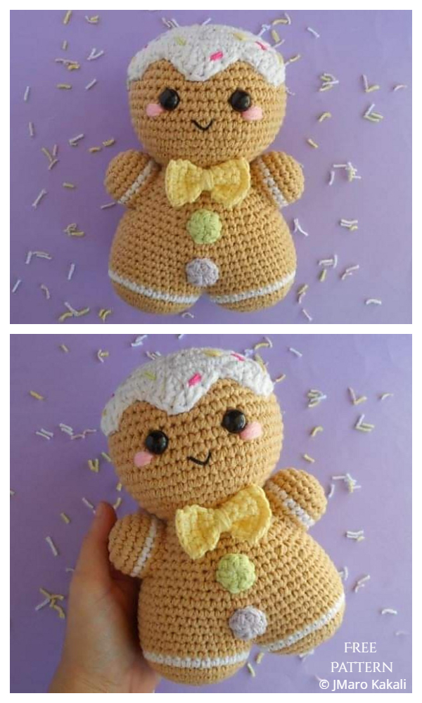 Christmas Crochet Gingerbread Man Amigurumi Free Patterns