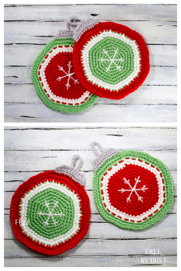 Christmas Ornament Potholder Free Crochet Patterns