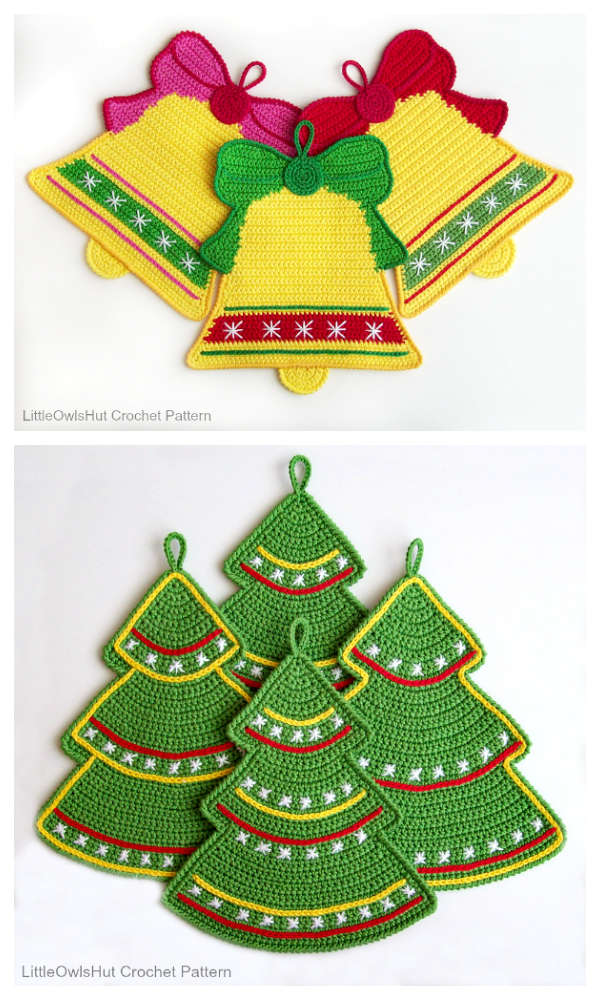 Christmas Potholder Free Crochet Patterns & Paid