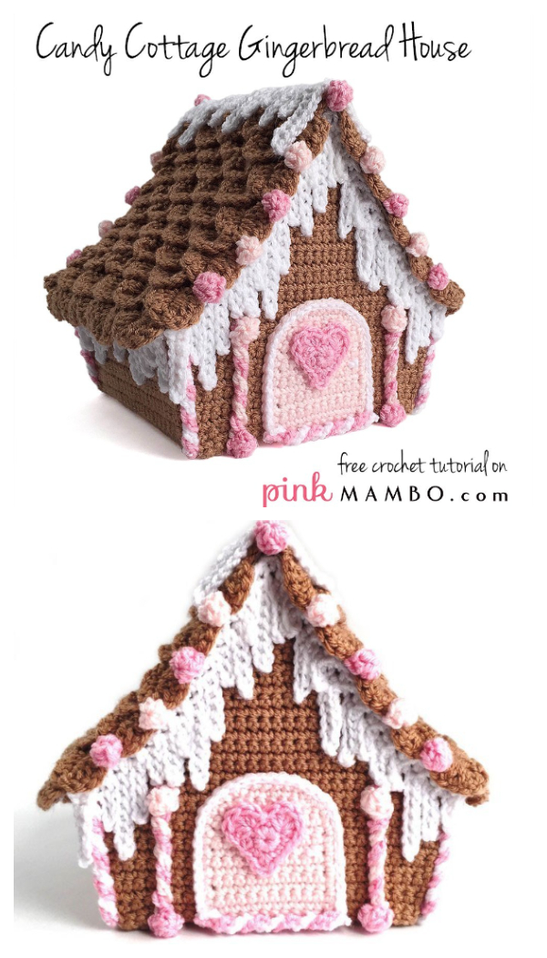 Candy Cottage Gingerbread House Free Crochet Patterns
