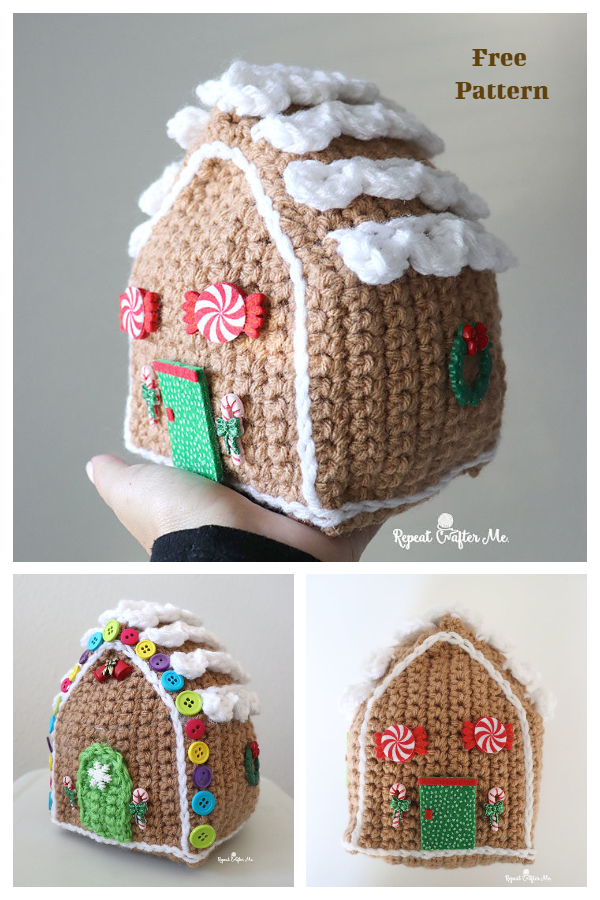 Christmas Gingerbread House Free Crochet Patterns 