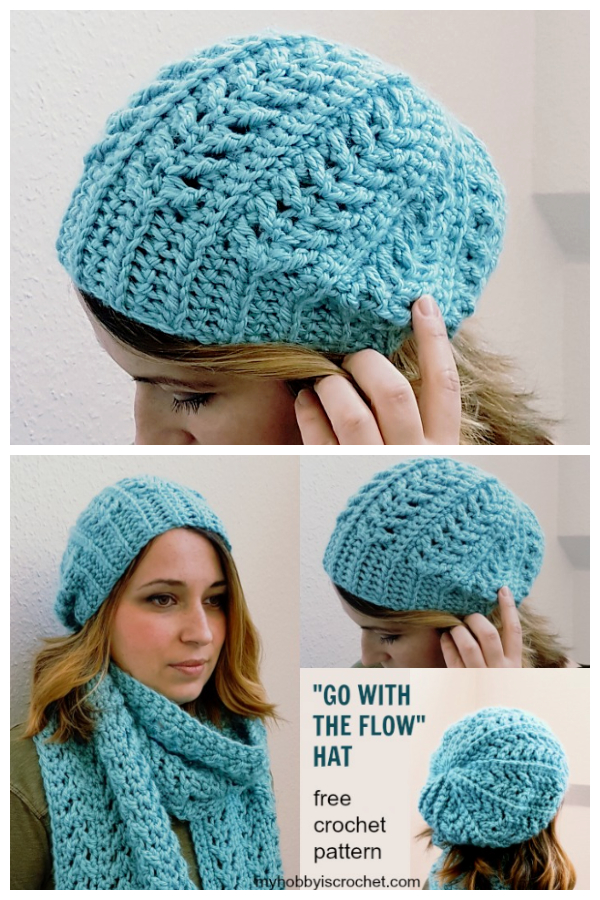 Go with the Flow Hat Free Crochet Patterns