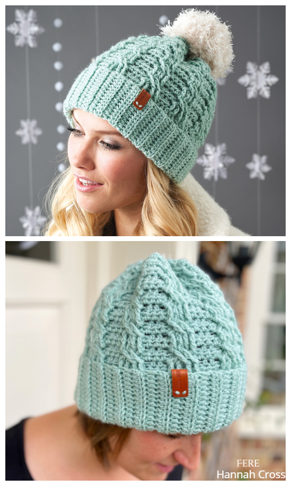 Cable Neo Mint Hat Free Crochet Patterns