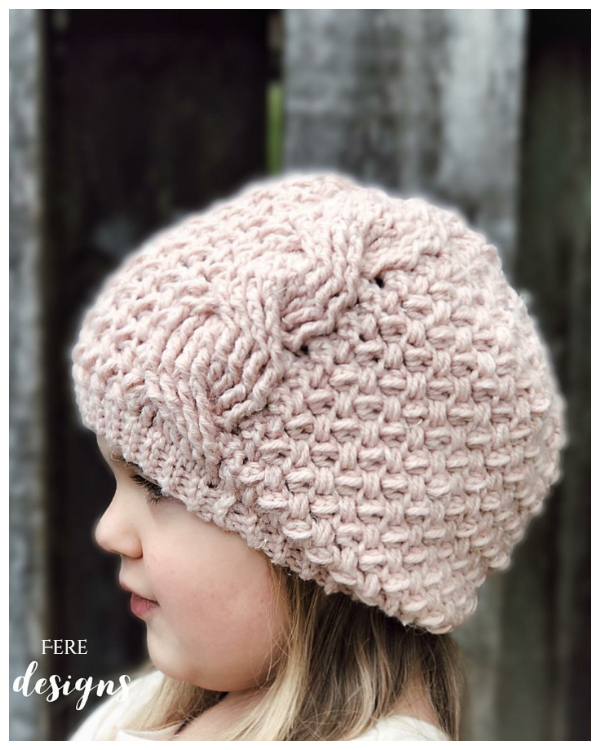 Textured Twist Cable Beanie Hat Free Crochet Patterns