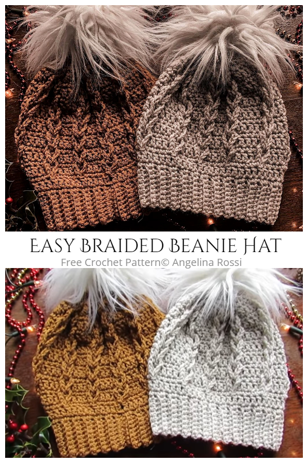 Easy Crochet Braided Beanie Hat Free Crochet Patterns