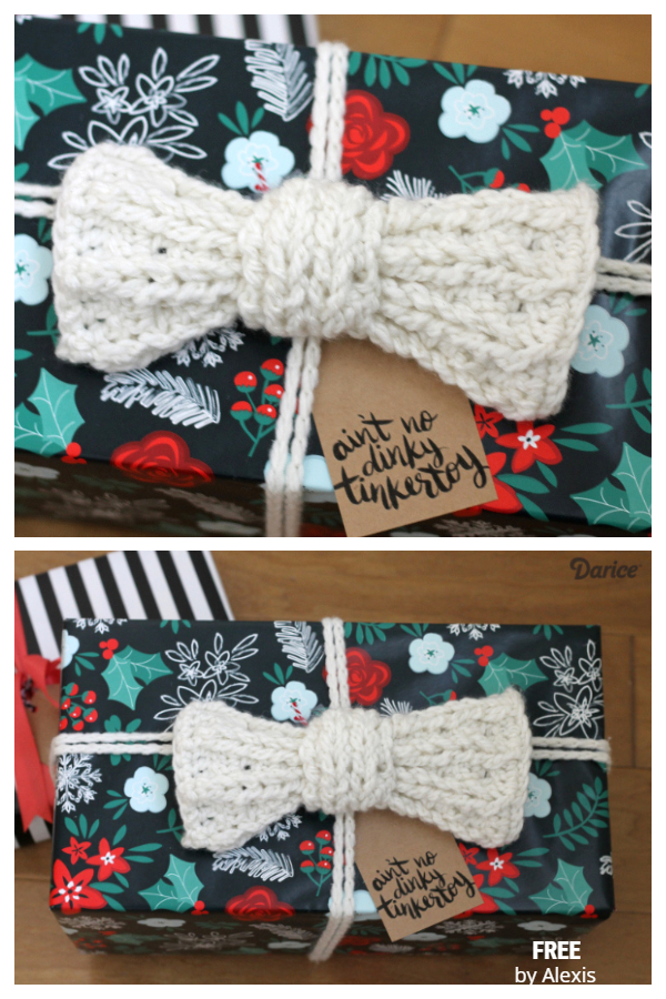 Chunky Gift Bow Free Crochet Patterns