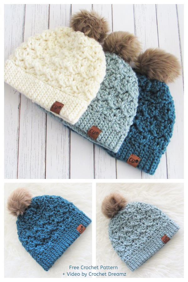 Simple Jenna Beanie Hat Free Crochet Pattern + Video