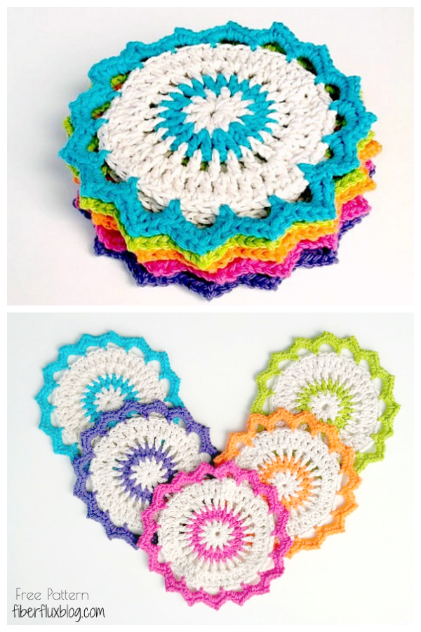 Lotus Bloom Dishcloths Free Crochet Patterns