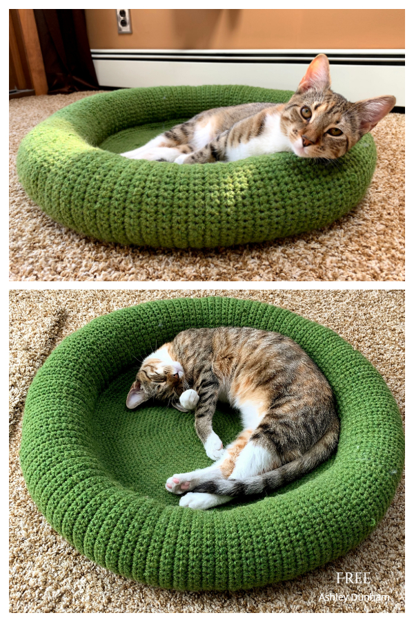 Tabby Chic Cat Bed Free Crochet Patterns