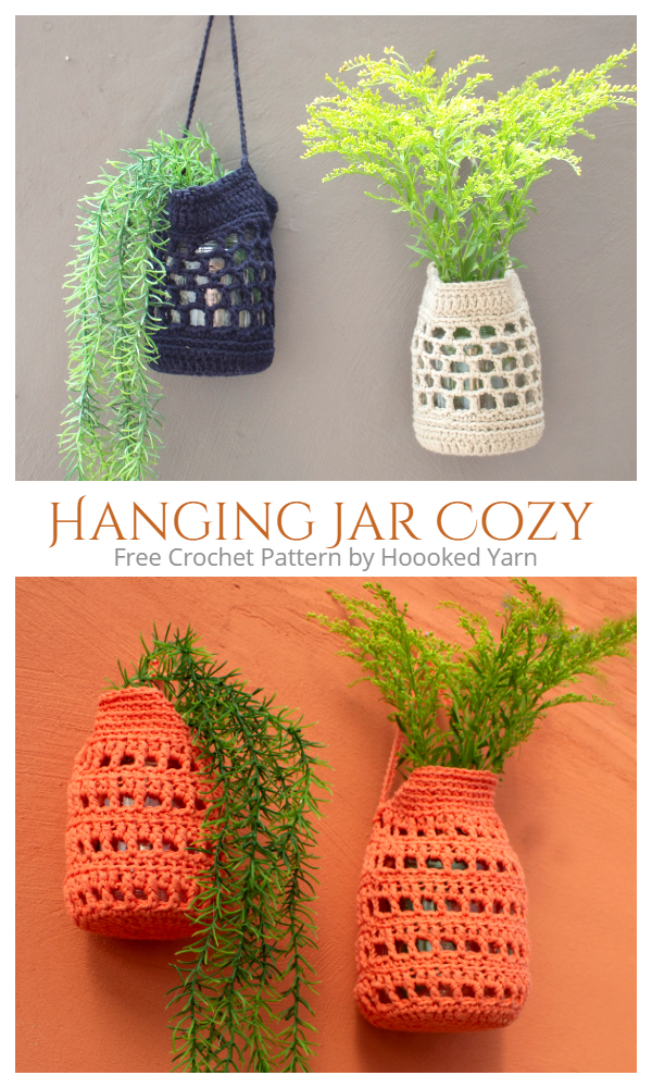 Wall Hanging Jar Cozy  Free Crochet Patterns 