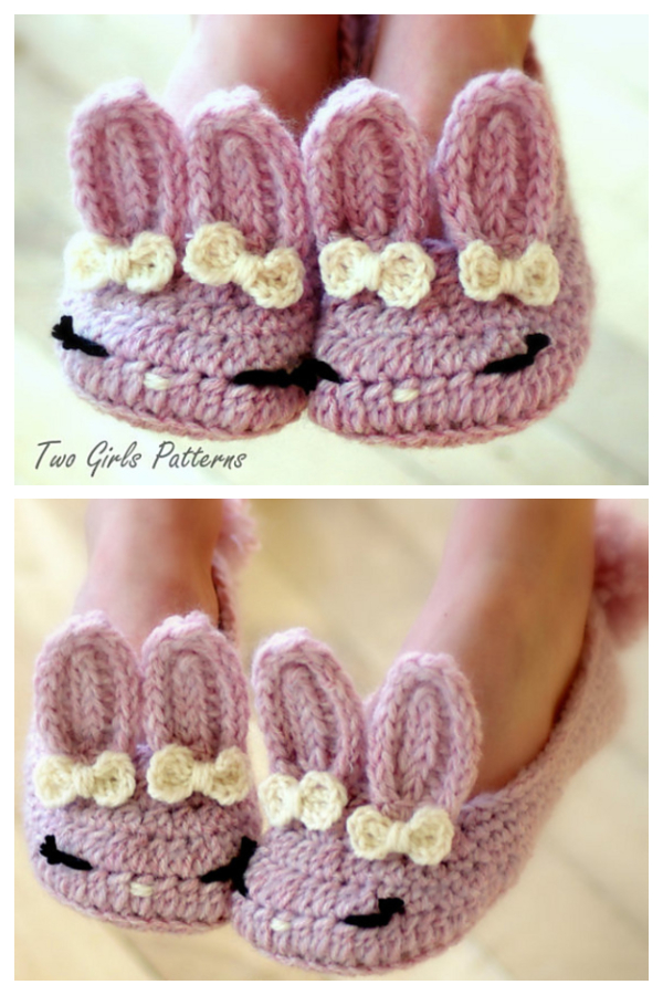 Youth Kids Bunny Booties Crochet Patterns