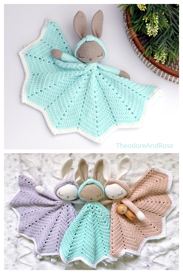 Hattie Bunny Security Blanket Crochet Patterns