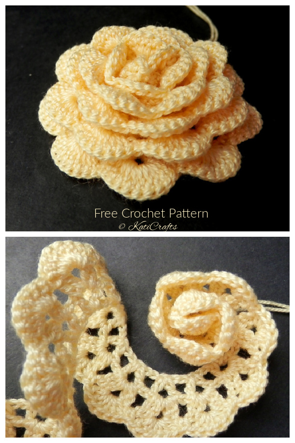 Easy The Perfect Rose Applique Free Crochet Patterns