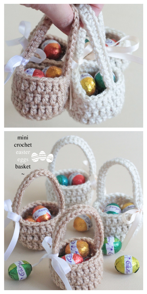 Mini Crochet Easter Eggs Basket Free Crochet Patterns