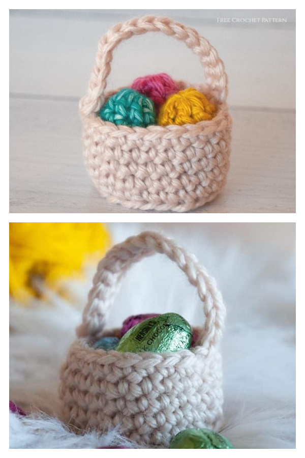 Mini Easter Basket Free Crochet Pattern