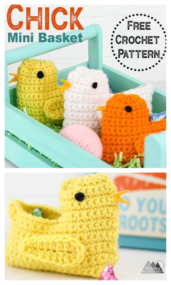 Mini Chick Easter Basket Free Crochet Patterns