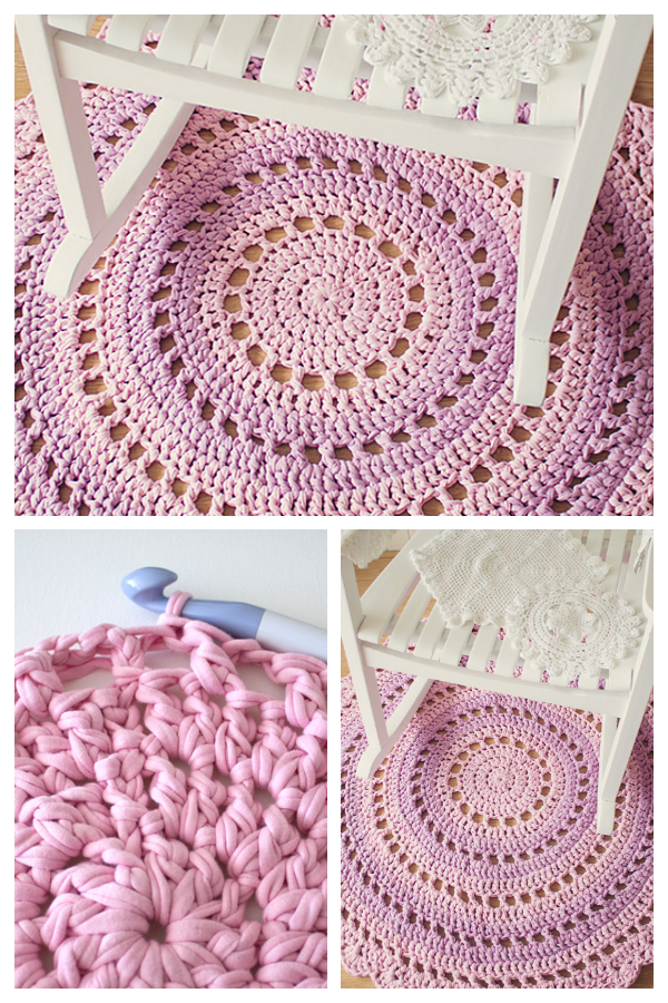 Gorgeous Mandala Floor Rug Free Crochet Patterns