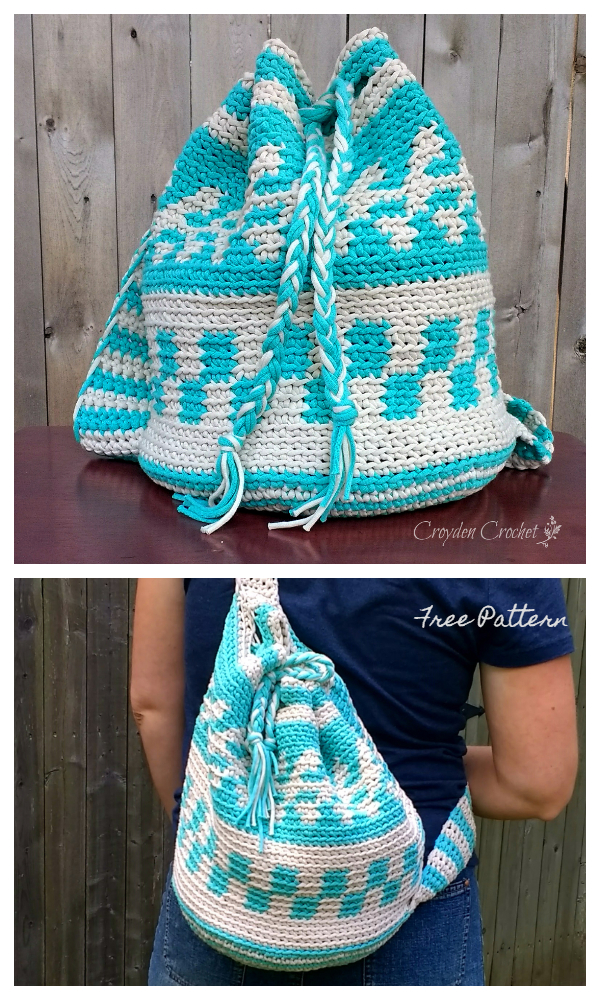 Mochila Tapestry Sling Bag Free Crochet Patterns 