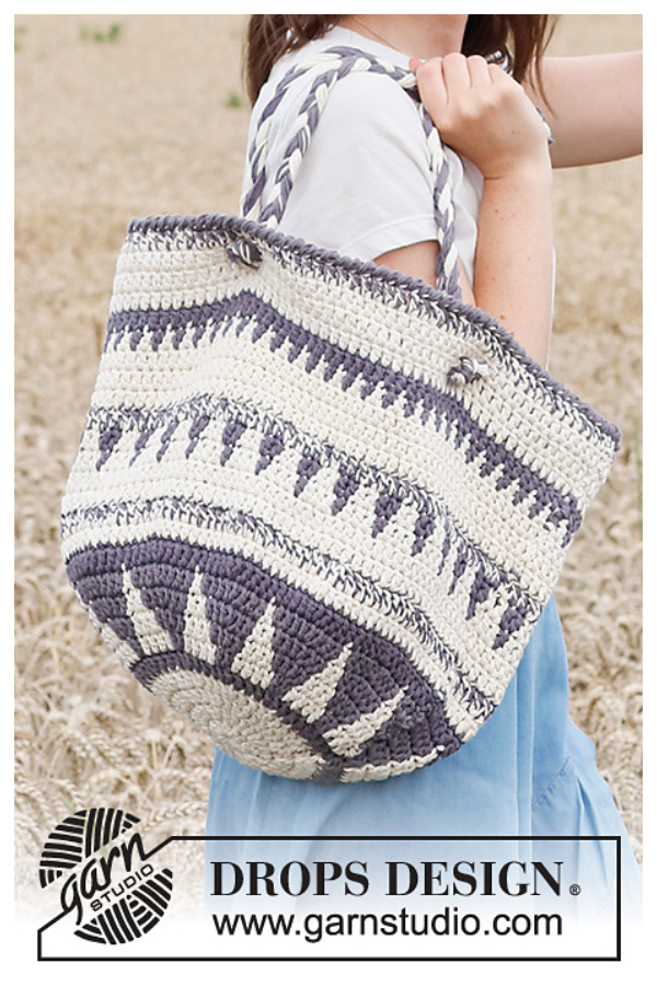Mochila Tapestry Compass Tote Bag Free Crochet Patterns 