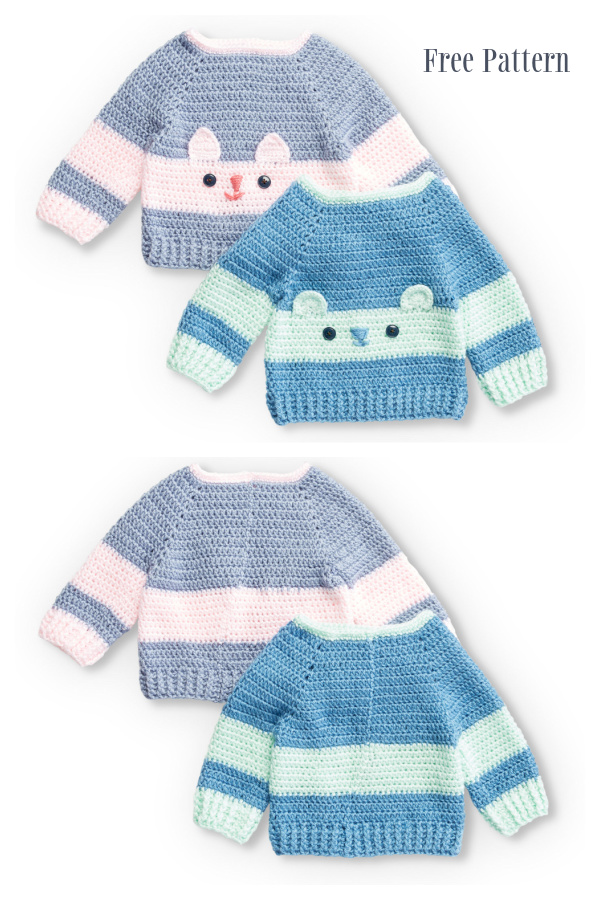 Baby Character Sweater Pullover Free Crochet Patterns