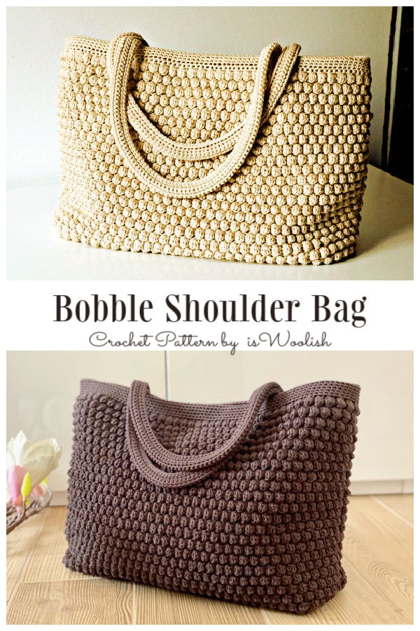 Bobble Stitch Shoulder Bag Crochet Patterns