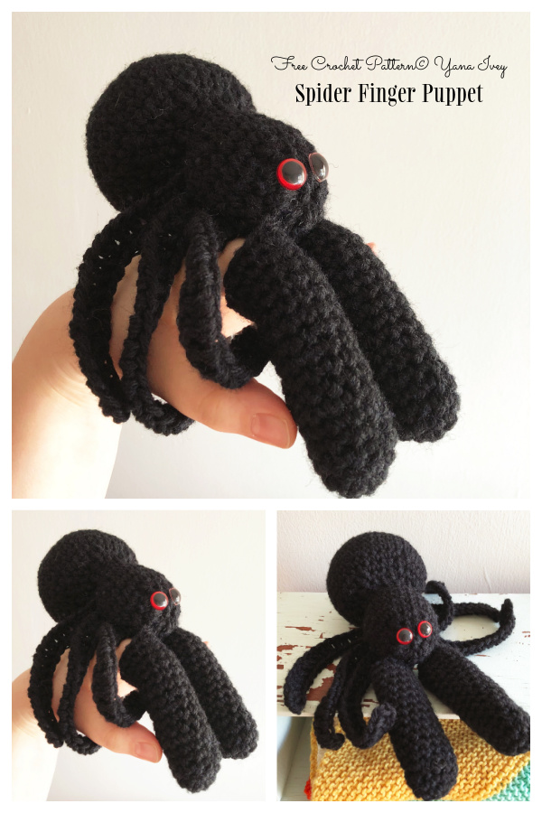 Crochet Spider Finger Puppet Amigurumi Free Patterns