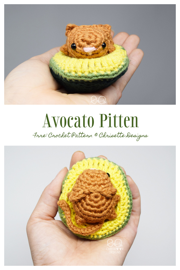 Crochet Avocado Pitten Amigurumi Free Patterns 