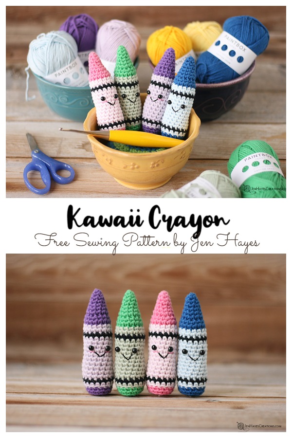 Crochet Kawaii Crayon Amigurumi Free Patterns
