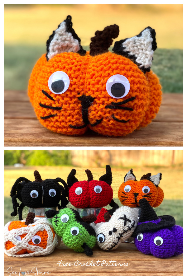 Crochet Lil Monsters Kitty Cat Pumpkin Amigurumi Free Patterns
