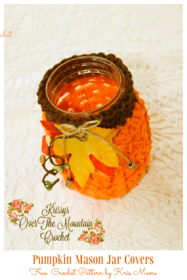 Pumpkin Mason Jar Covers Free Crochet Patterns