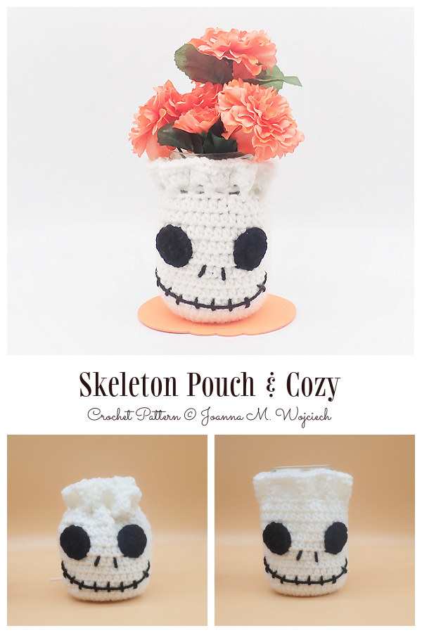 Skeleton Pouch & Jar Cozy Free Crochet Patterns by 10/31/2021