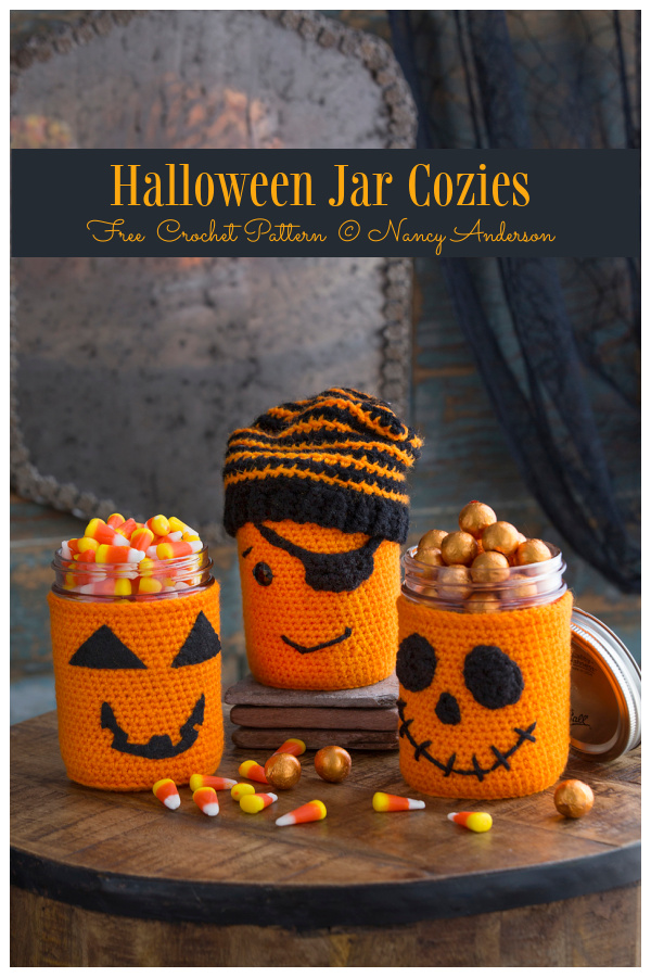 Halloween Jar Cozies Free Crochet Patterns