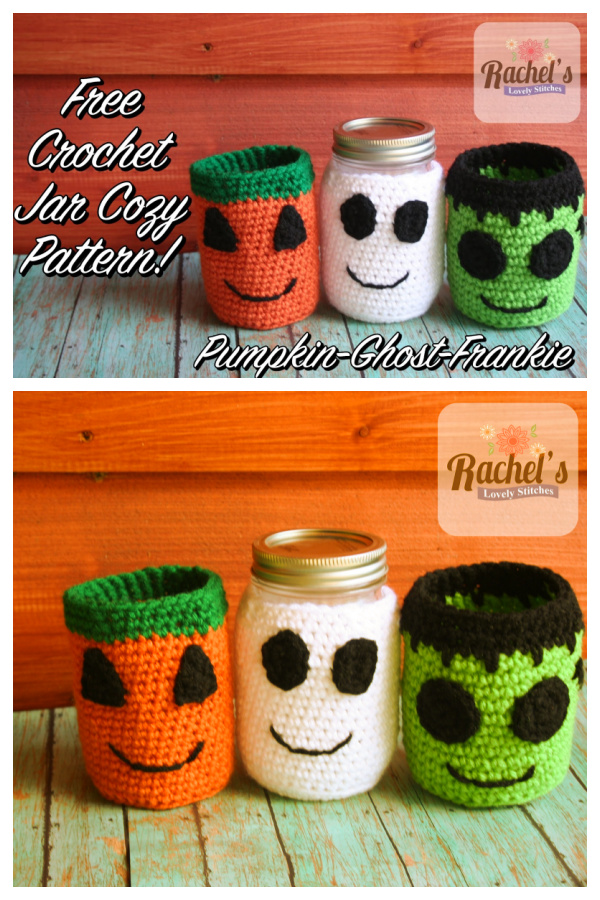 Fall Halloween Jar Cozy Free Crochet Patterns