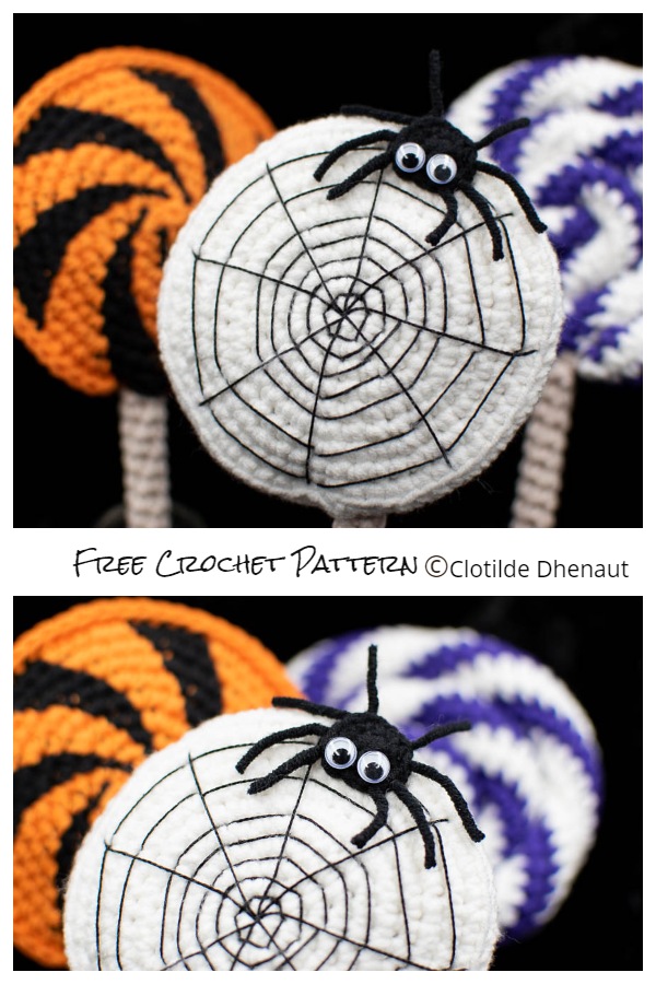 Halloween Spider Web Lollipop Free Crochet Patterns