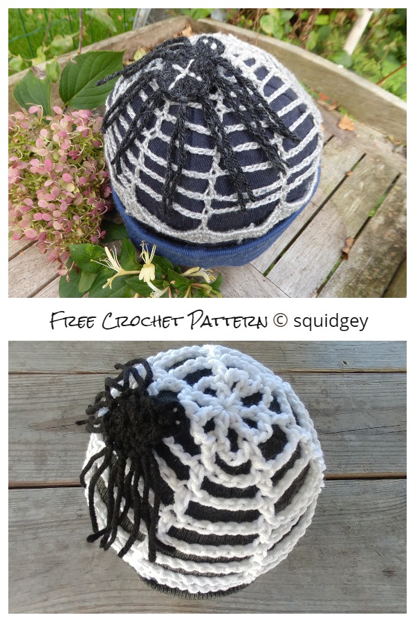 Halloween Spider Web Beanie Free Crochet Patterns