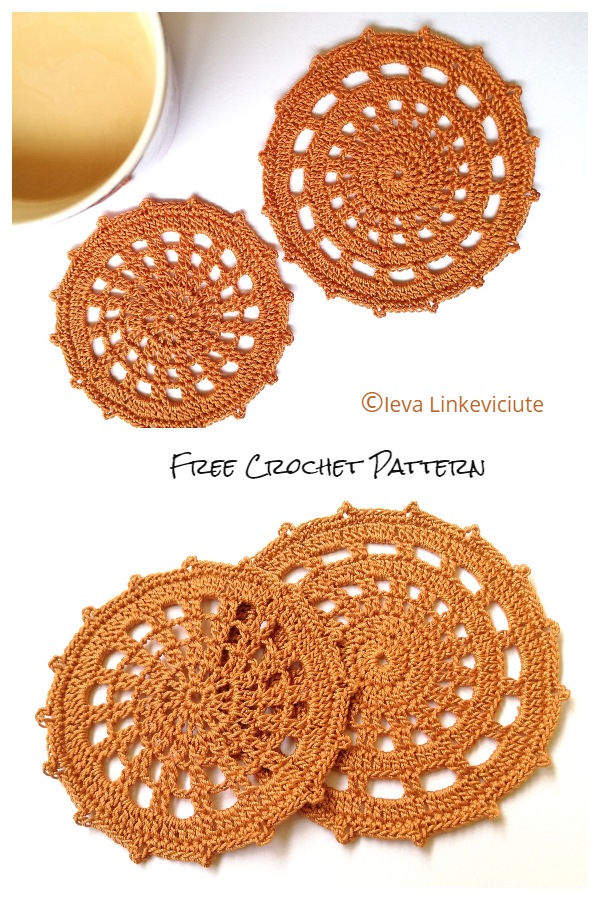 Halloween Two spider Web coaster Free Crochet Patterns