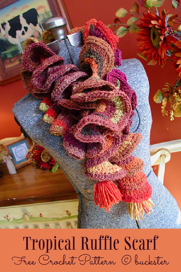 Tropical Ruffle Scarf&nbsp;Free Crochet Patterns