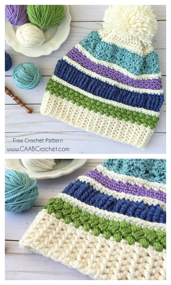 Scrap Buster Beanie Hat Free Crochet Patterns