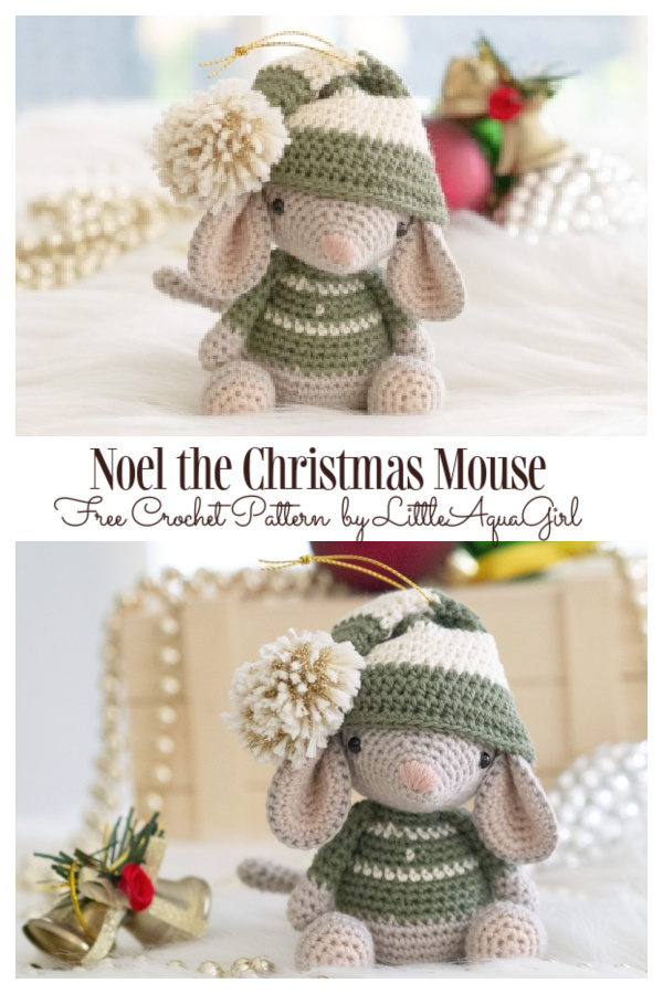 Crochet Noel the Christmas Mouse Amigurumi Free Patterns