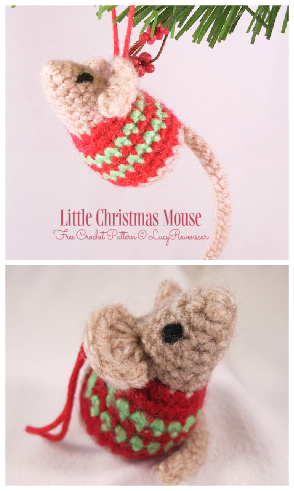 Crochet Little Christmas Mouse Amigurumi Free Patterns