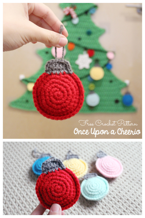 Flatland Christmas Bauble Ornaments Free Crochet Patterns