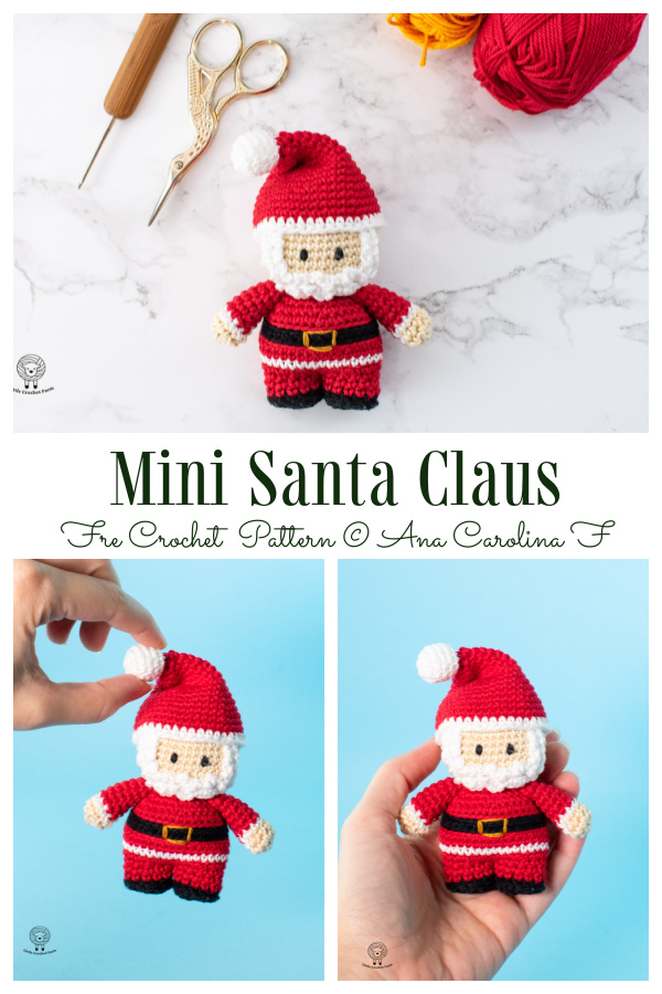 Crochet Mini Santa Claus Amigurumi Free Patterns