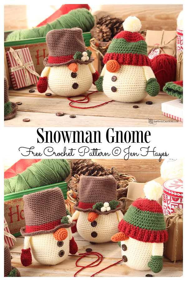 Crochet Snowman Gnome Amigurumi Free Pattern