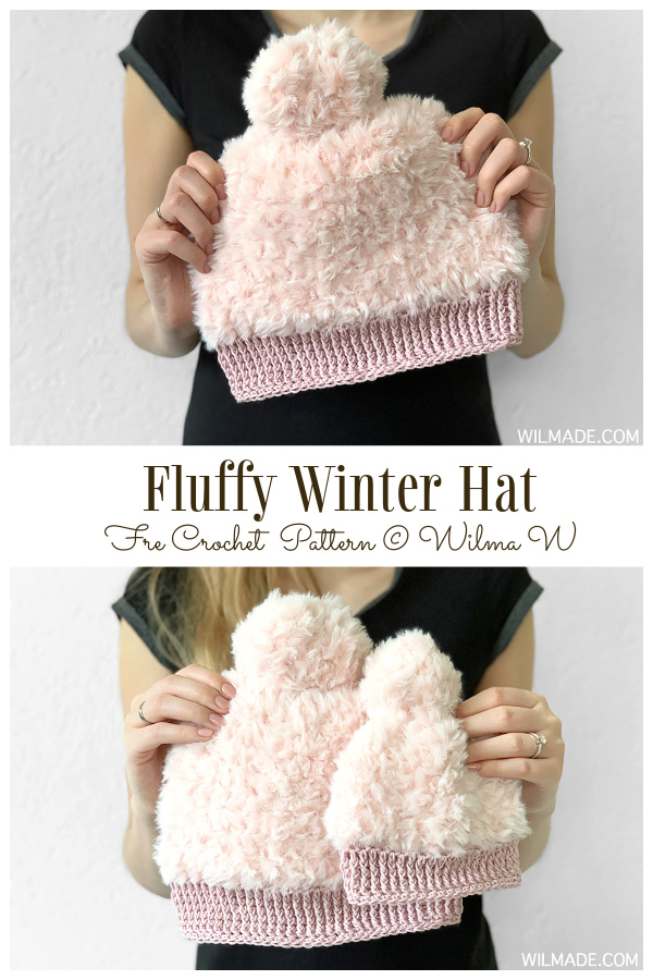 Fluffy Winter&nbsp;Hat Free Crochet Patterns
