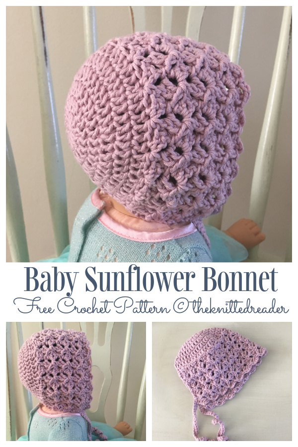 2-Hour Sunflower Bonnet Free Crochet Pattern 