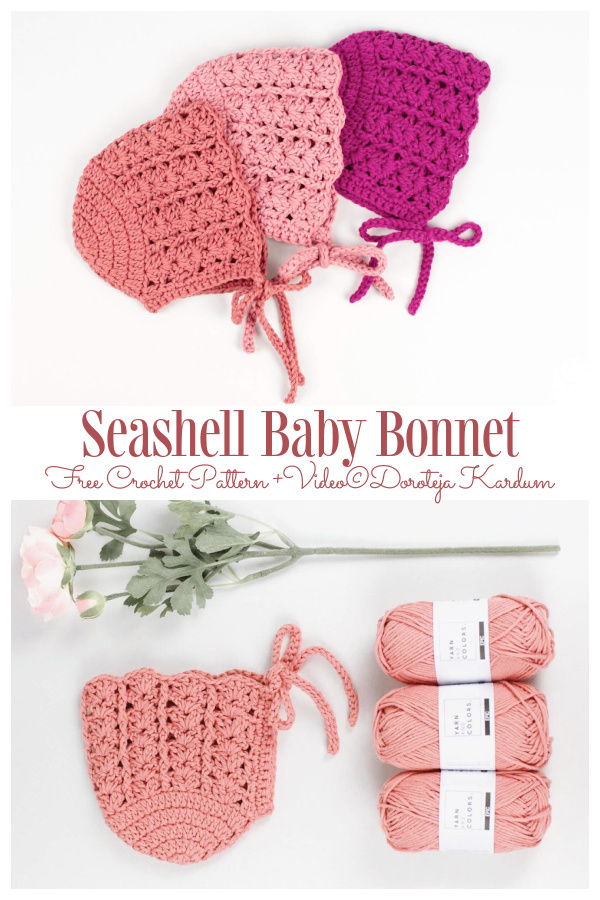 Seashell Baby Bonnet Free Crochet Patterns