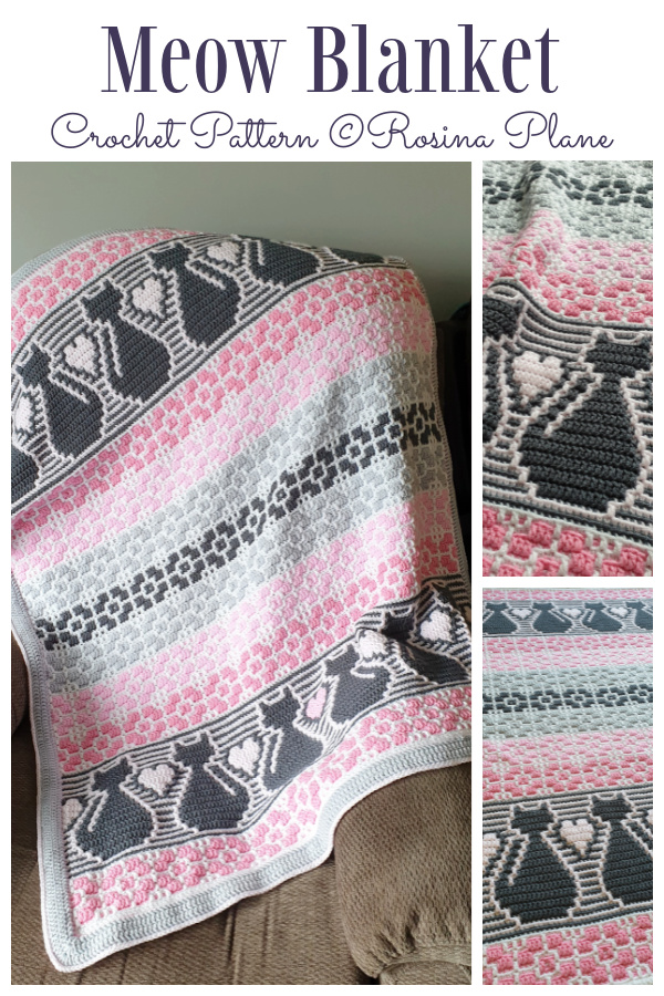 Fun Cat Mosaic Blanket Crochet Patterns