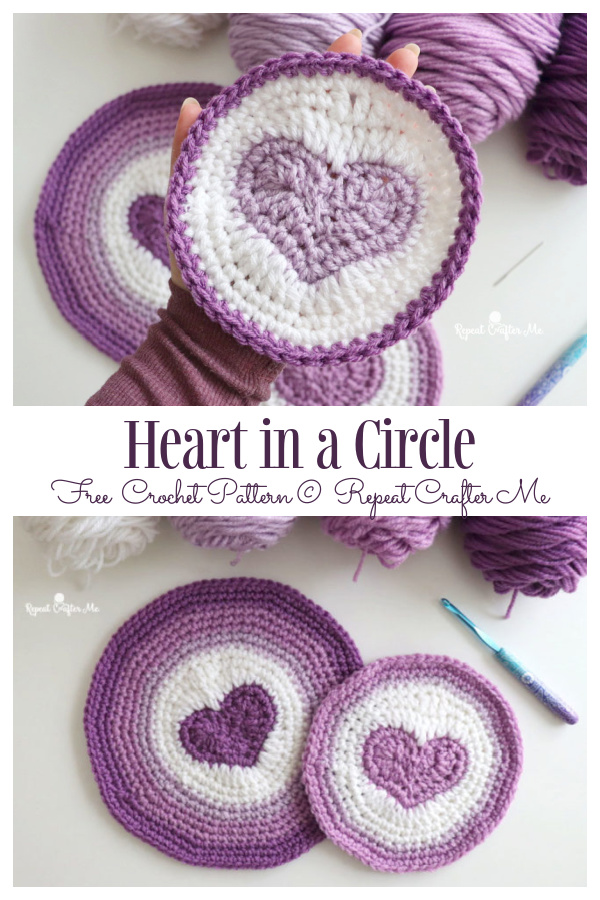 Heart in Circle Motif Free Crochet Patterns