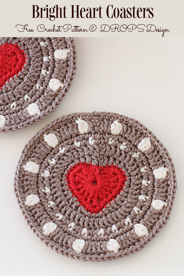 Bright Heart Coasters&nbsp;Free Crochet Patterns