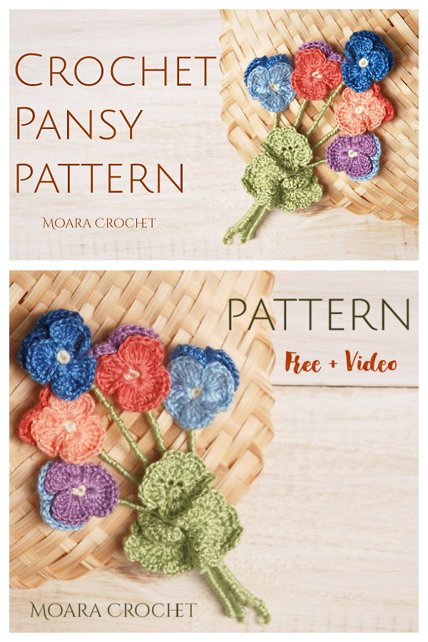 Pansy Flower Free Crochet Patterns